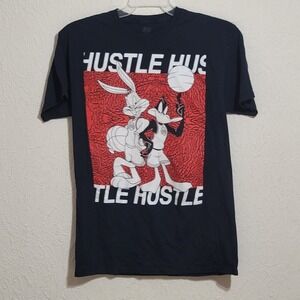 Space Jam Hustle Mens T Shirt Size M Bugs Bunny Daffy Duck Basketball Graphic